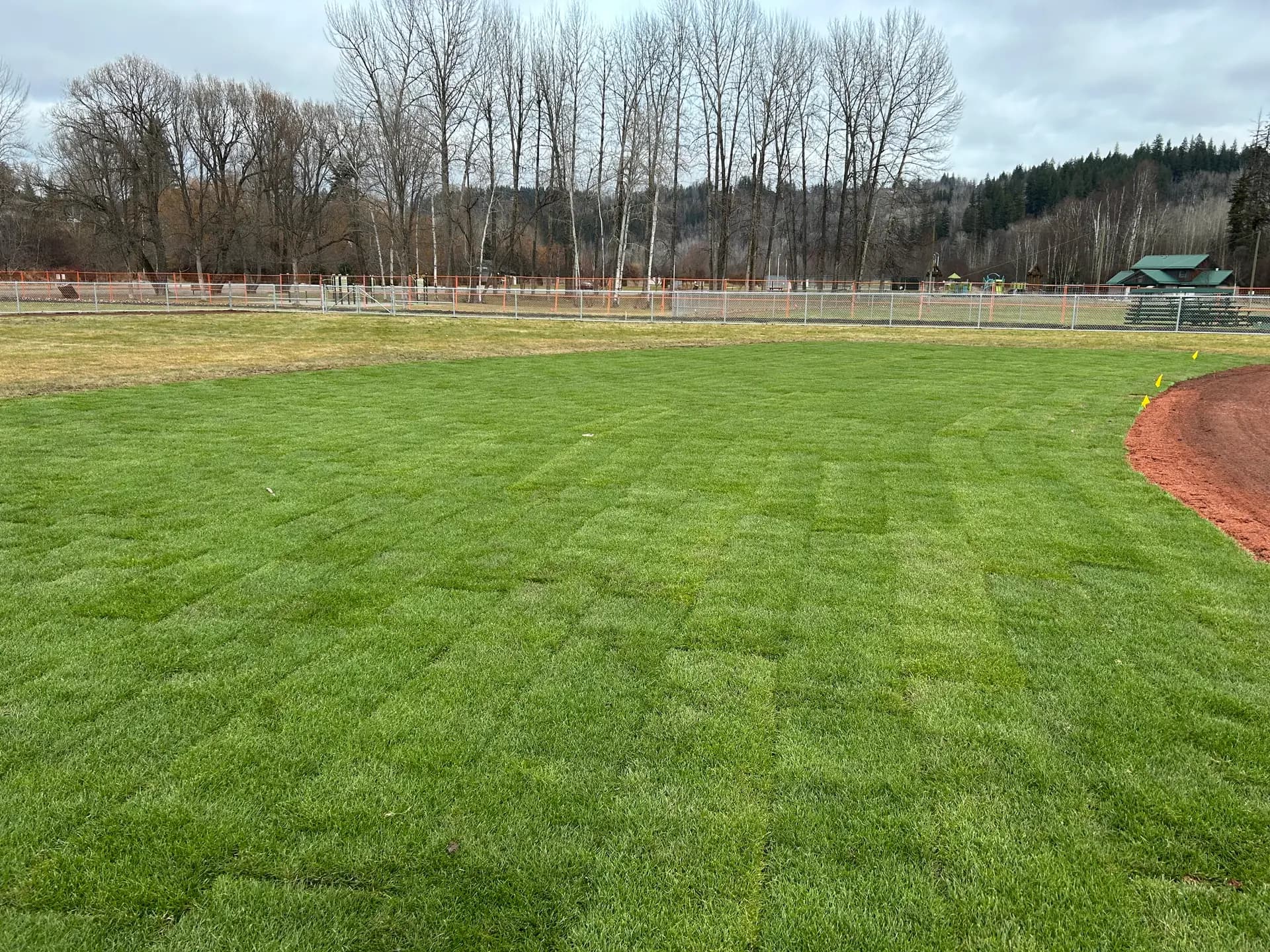 Finished community sports field with fresh sod