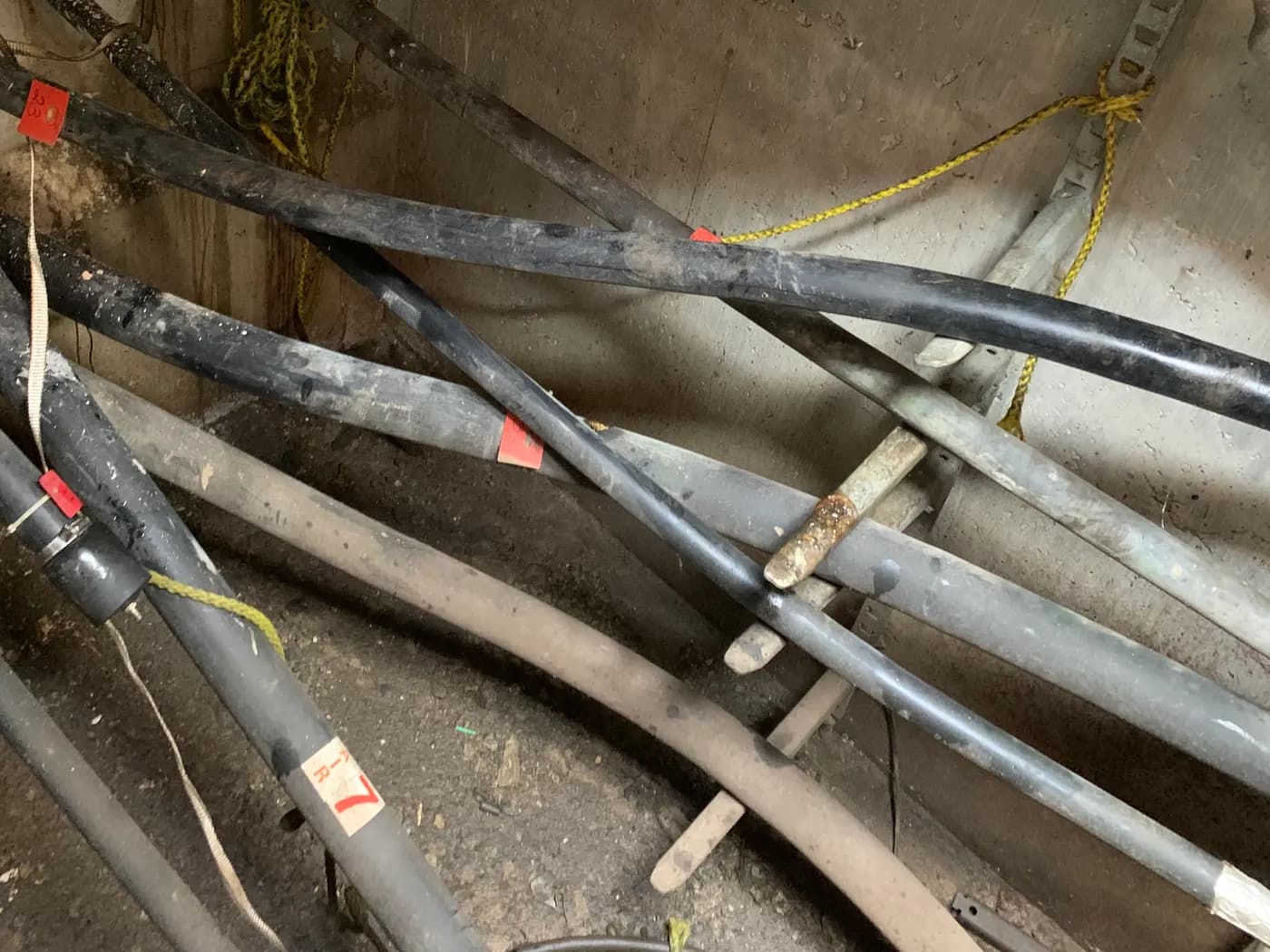 Utility vault interior showing existing cable infrastructure prior to upgrade